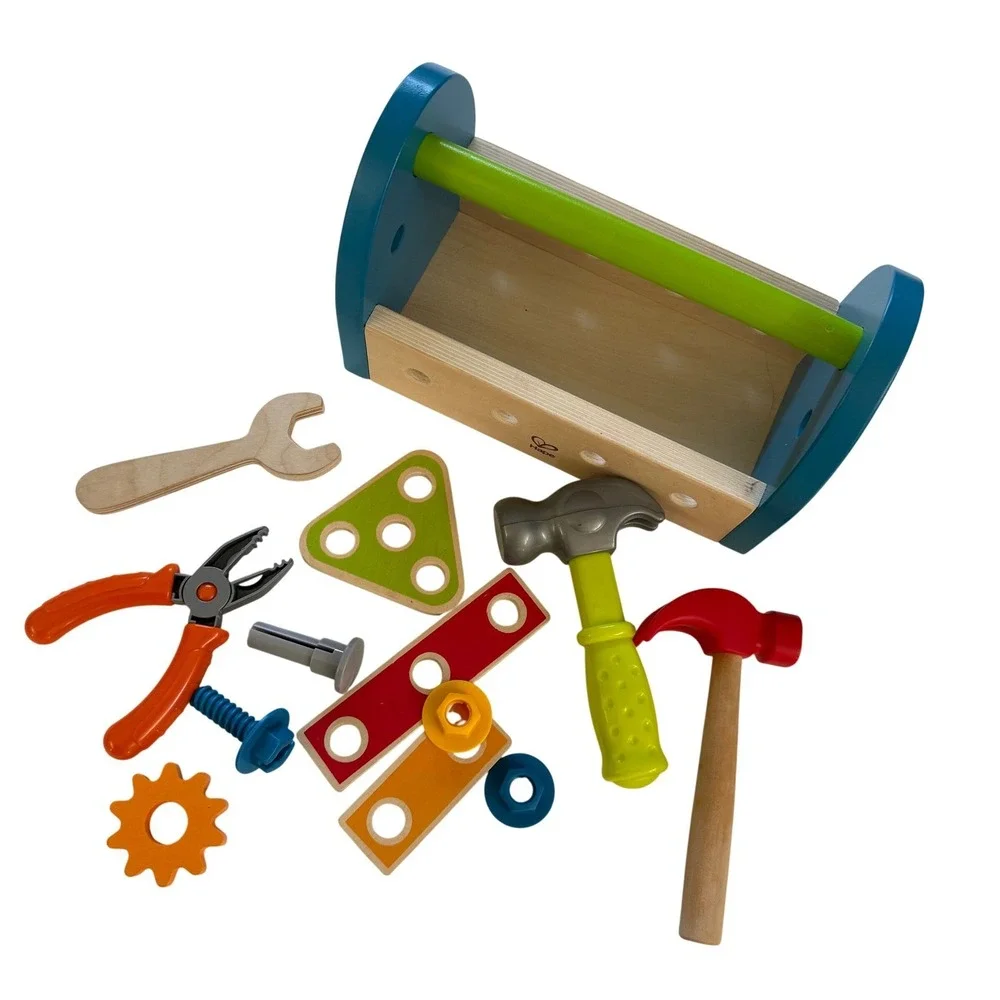 Hape Fix It Tool Box Wooden Toy‎ Set w/ Box – Partial Set + Extra Tools